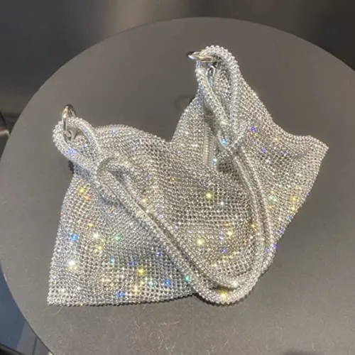Rhinestone Purses for Women Chic Sparkly Evening large Diamond Hobo Bag