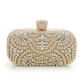 Sparkling Floral Rhinestone Clutch