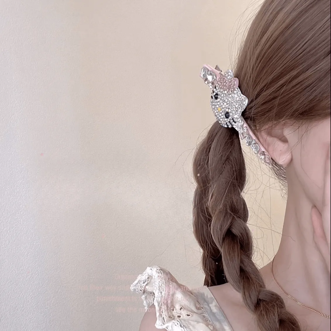 Sparkling Kitty Rhinestone Hair Clip