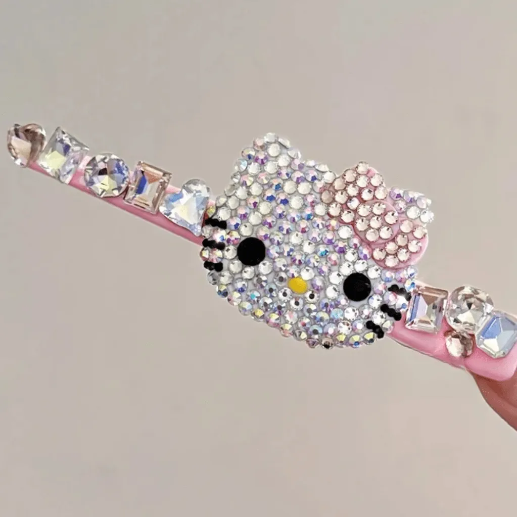 Sparkling Kitty Rhinestone Hair Clip