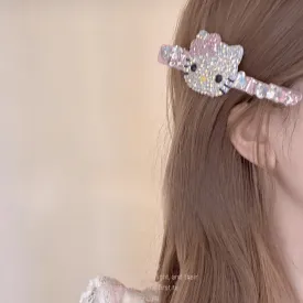 Sparkling Kitty Rhinestone Hair Clip