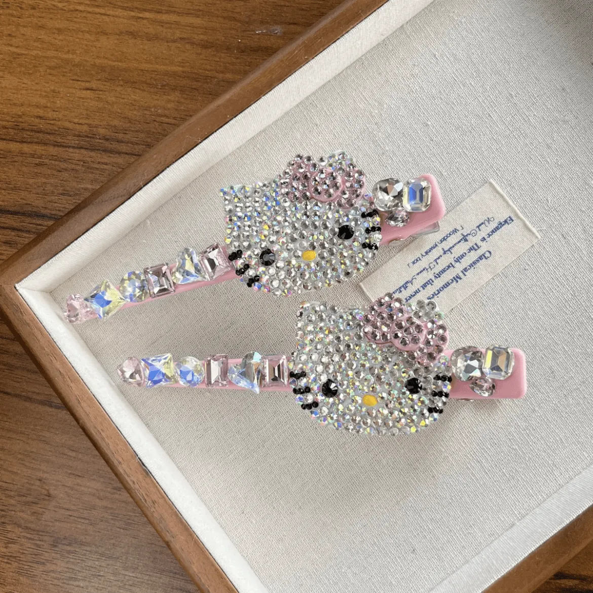 Sparkling Kitty Rhinestone Hair Clip