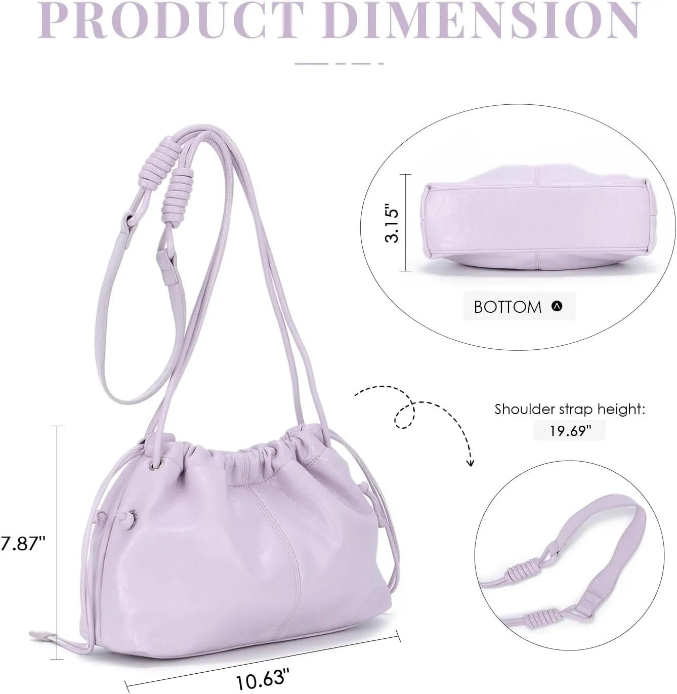 SUKUTU Cloud Clutch Purses Trendy Dumpling Shoulder Bag for Women Hobo Bag Leather Handbag