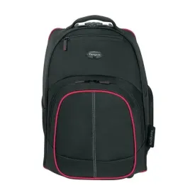 Targus TSB75001AP  16" Compact Rolling Backpack-Black/Red 2in 1 Single Hand Trolley Backpack