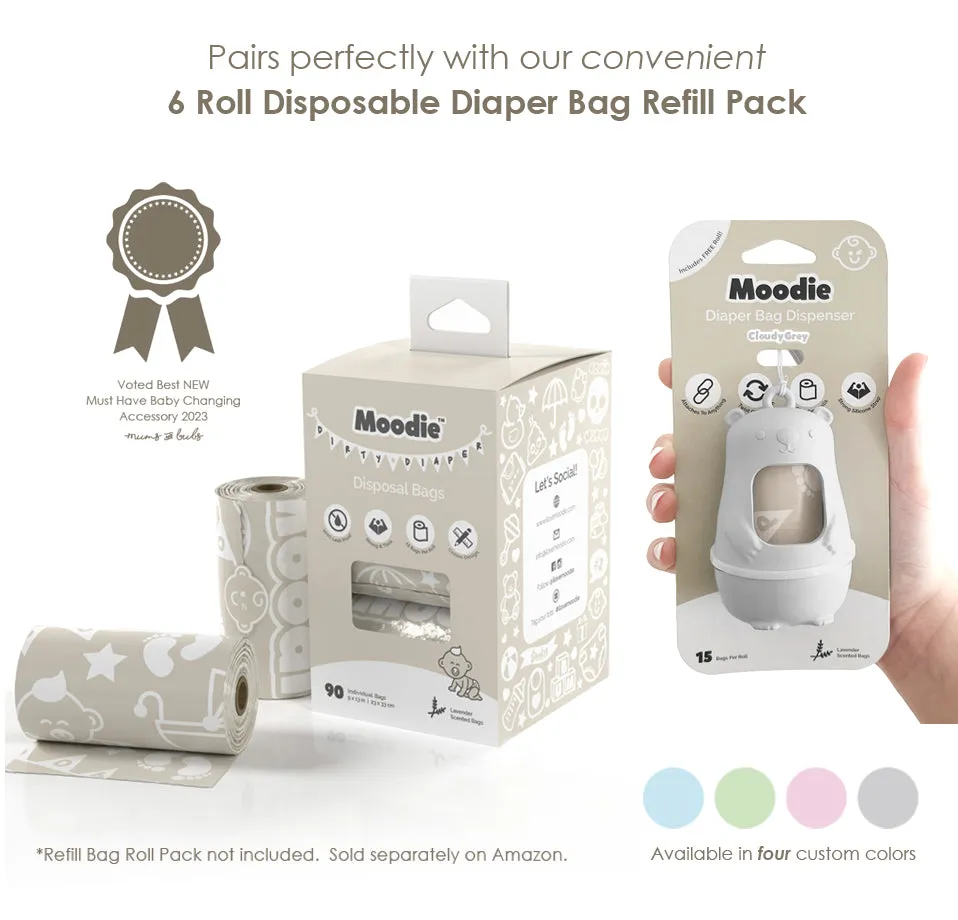 Teddy Bear Disposable Diaper Bag Dispenser | CLOUDY GREY