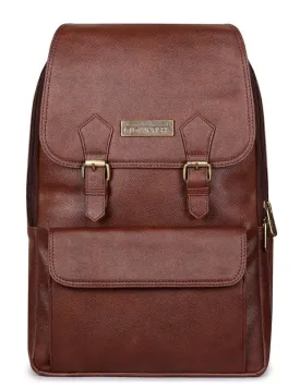 THE CLOWNFISH Hayden 15.6 Inch Laptop Backpack - Water Resistant, Adjustable Straps | Solid Brown