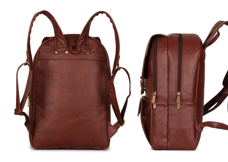 THE CLOWNFISH Hayden 15.6 Inch Laptop Backpack - Water Resistant, Adjustable Straps | Solid Brown