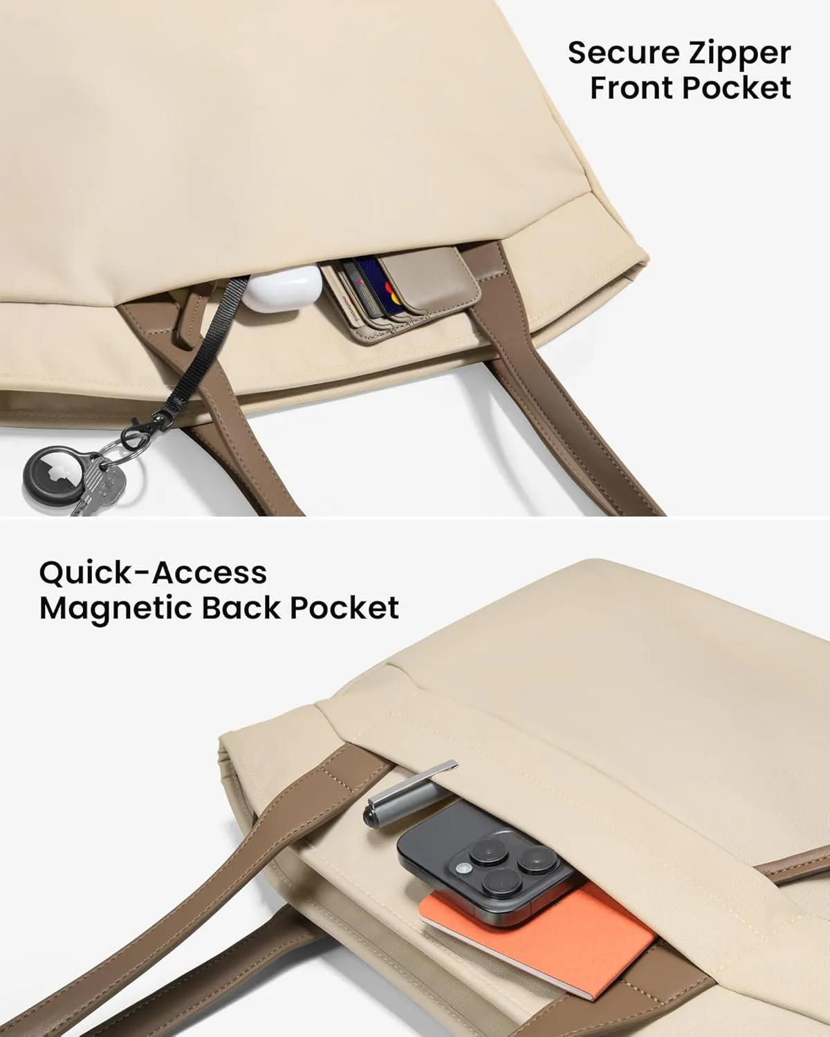 tomtoc Laptop Tote Bag for Women, 15-16 Inch Laptop Work Bag with Device Compartment for MacBook, 12.5L Medium Capacity Office Computer Shoulder Bag Briefcase for Business Travel College Teacher
