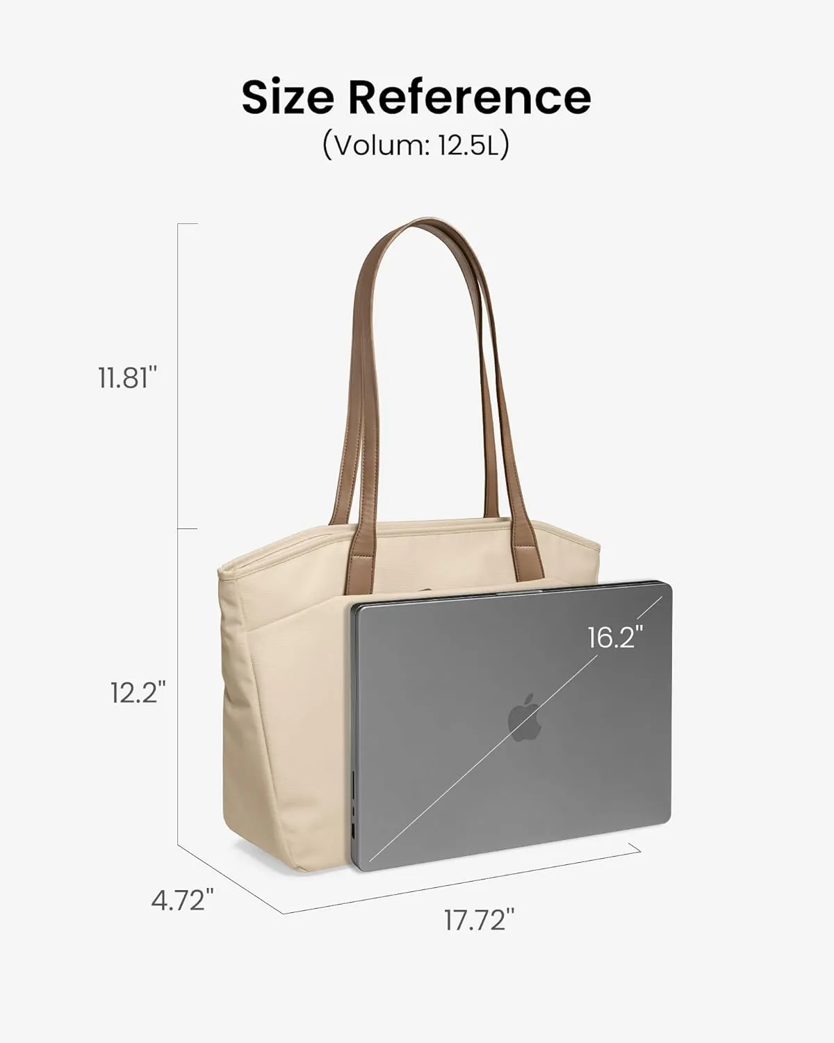 tomtoc Laptop Tote Bag for Women, 15-16 Inch Laptop Work Bag with Device Compartment for MacBook, 12.5L Medium Capacity Office Computer Shoulder Bag Briefcase for Business Travel College Teacher