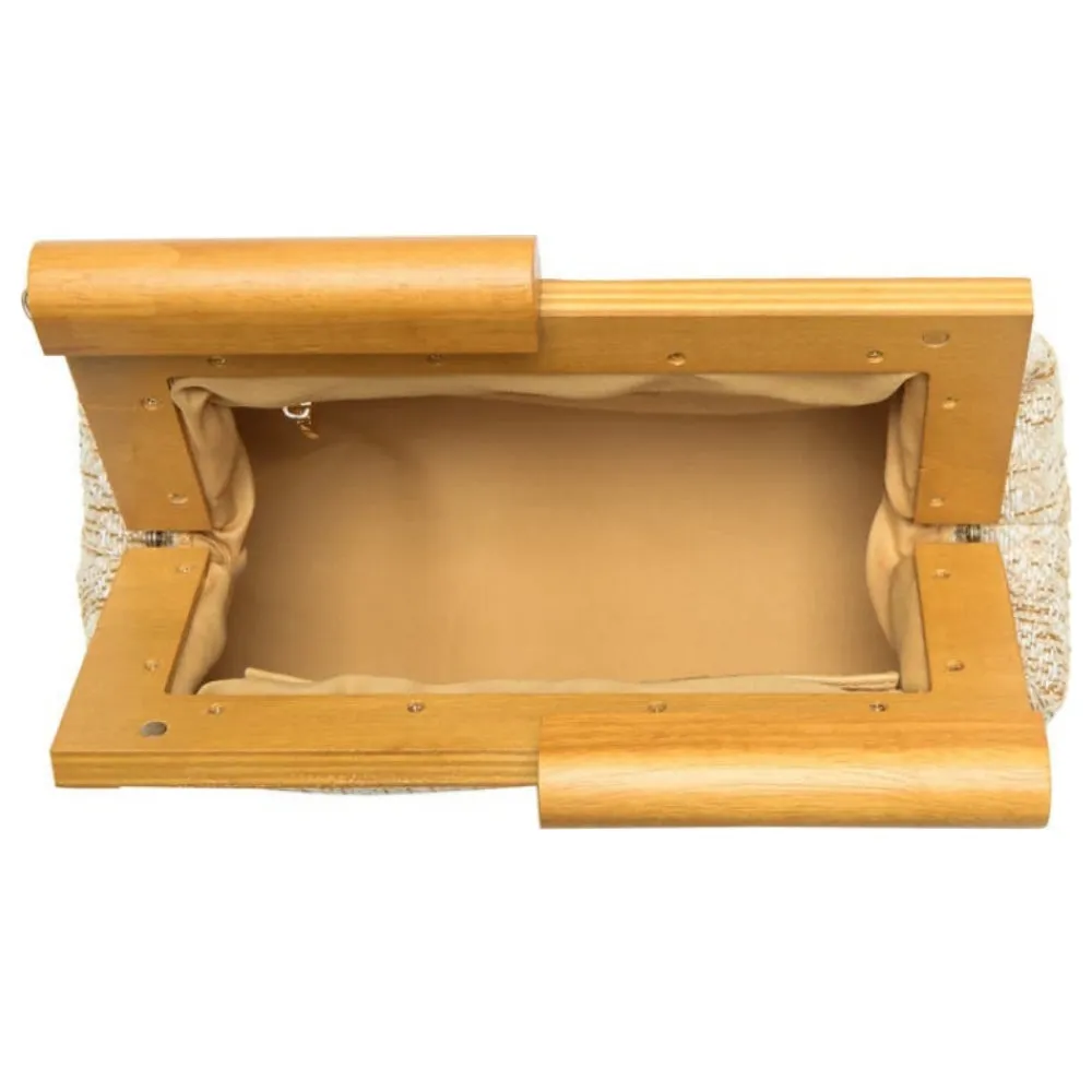 URBAN EXPRESSIONS Wood Frame Clutch Bag