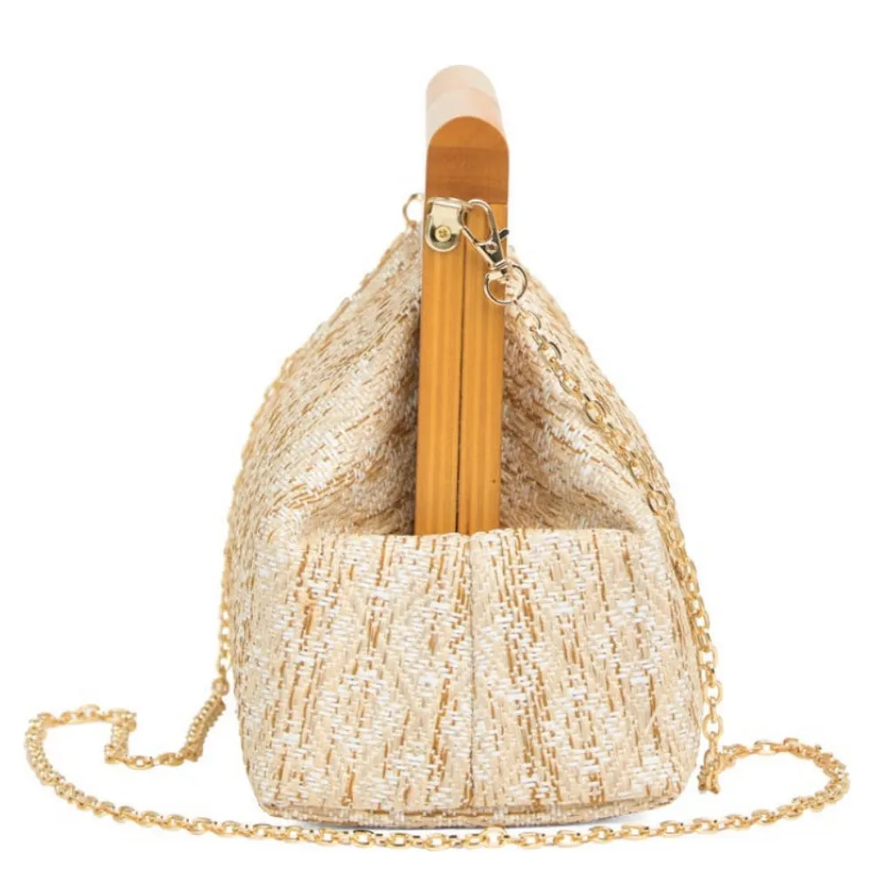 URBAN EXPRESSIONS Wood Frame Clutch Bag