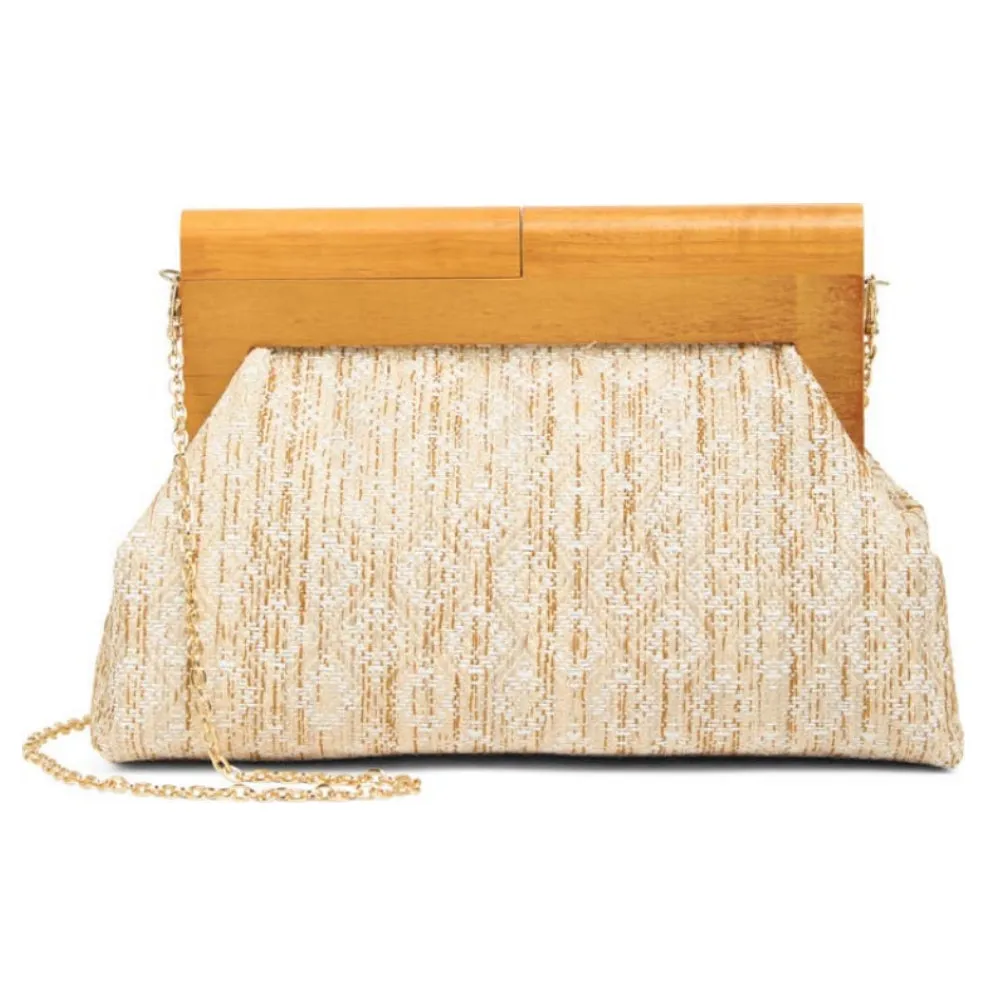 URBAN EXPRESSIONS Wood Frame Clutch Bag