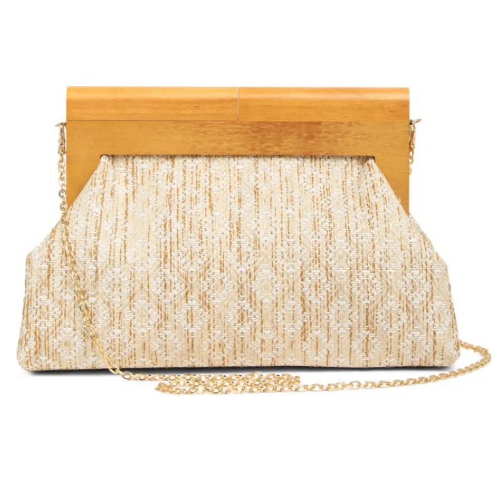 URBAN EXPRESSIONS Wood Frame Clutch Bag