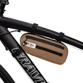 Waxed Canvas Frame Bag  Waterproof Zippers, Dual Storage Compartments, Adjustable Straps  Fits All Frame Sizes, Perfect for Cycling, Commuting, and Adventure Rides (Brown)