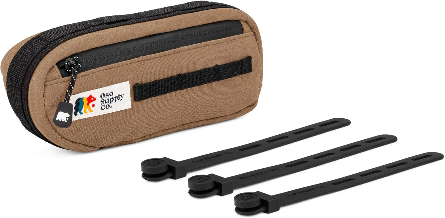Waxed Canvas Frame Bag  Waterproof Zippers, Dual Storage Compartments, Adjustable Straps  Fits All Frame Sizes, Perfect for Cycling, Commuting, and Adventure Rides (Brown)