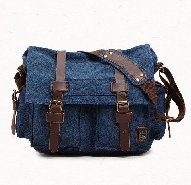 Waxed Canvas Messenger Bag Laptop Mens