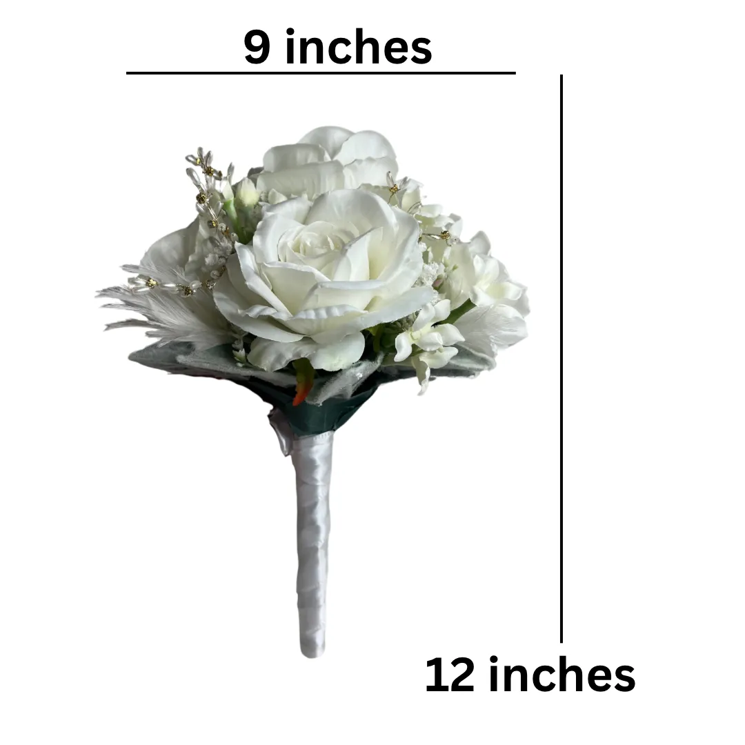 White Rose Clutch Bouquet
