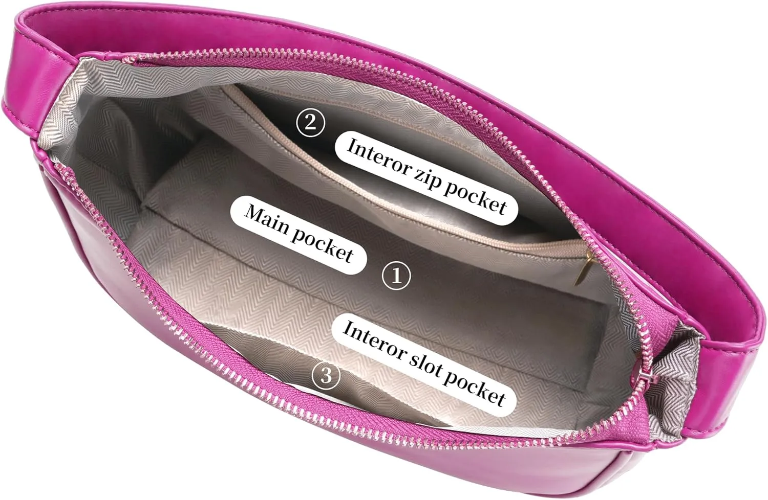 Women's Shoulder Bags, Small Hobo Tote Elegant Clutch Purse with Zipper Closure